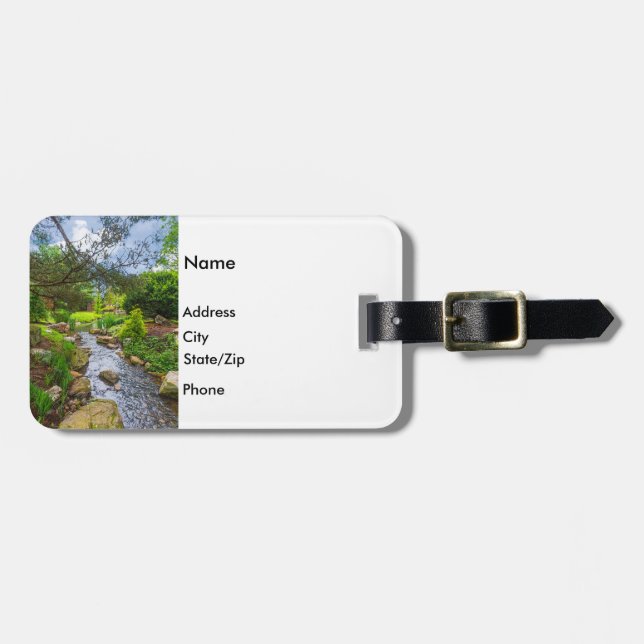 Spring Creek Painterly Luggage Tag (Front Horizontal)