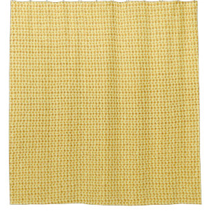 Spring crochet background in yellow. shower curtain