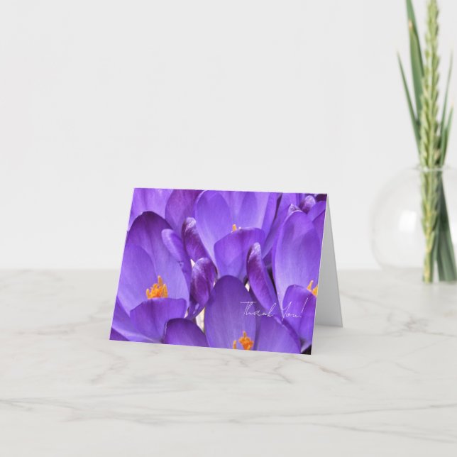 Spring Crocus Flower Photography Thank You Card (Front)