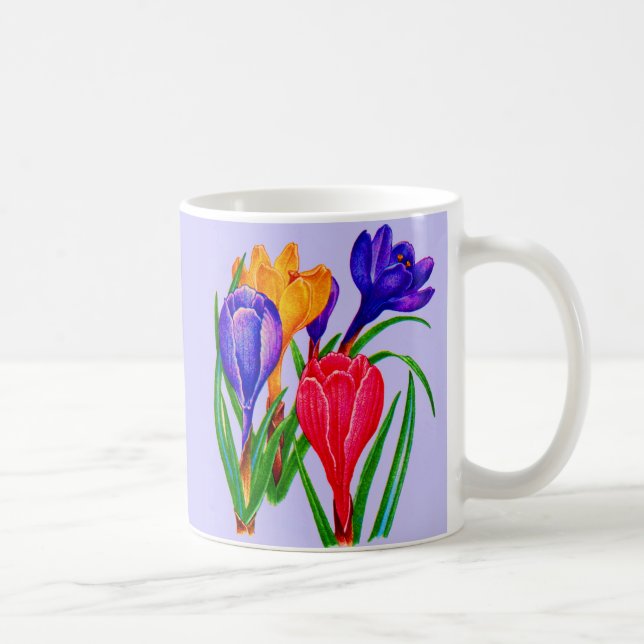 spring crocus flowers coffee mug (Right)