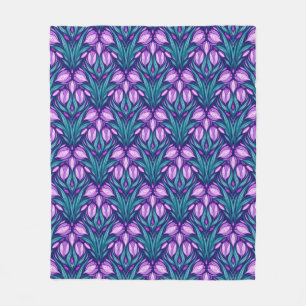 Spring crocuses fleece blanket