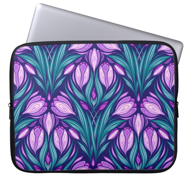 Spring crocuses laptop sleeve (Front)