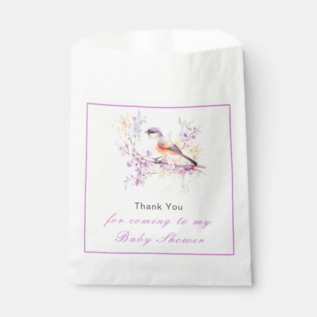 Spring Cute Bird Baby Shower Favour Bags (Front)