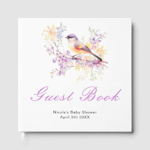 Spring Cute Bird Baby Shower Guest Book