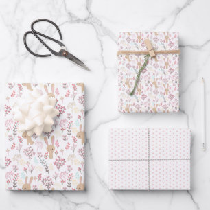 Spring Cute Bunny Pattern Wrapping Paper sheets