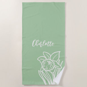 Spring Daffodil Beach Towel