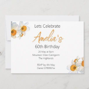 Spring Daffodil Birthday Invitation