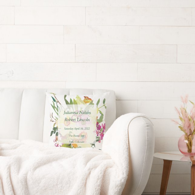 Spring daffodil bouquet wedding  cushion (Couch)