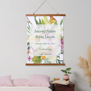 Spring daffodil bouquet wedding   hanging tapestry