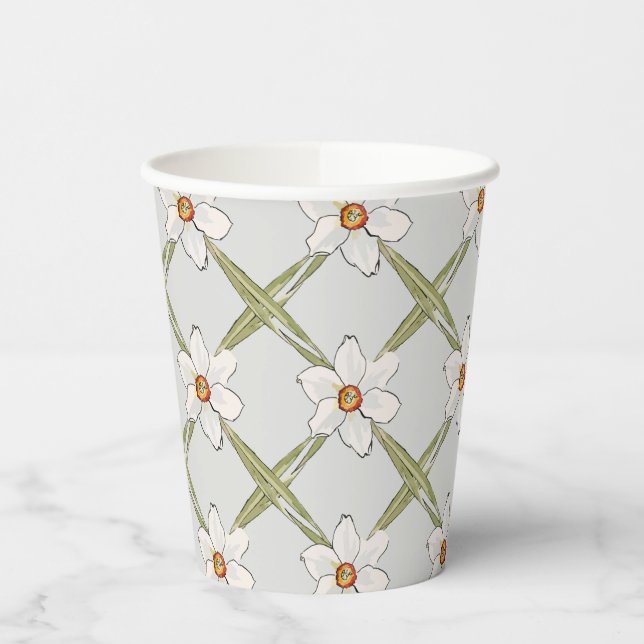 Spring Daffodil Flowers Baby Shower Paper Cups (Left)