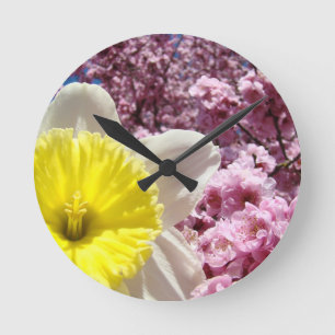 Spring Daffodil Flowers wall Clocks Blossoms