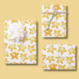 Spring Daffodil Pattern Wrapping Paper Sheet