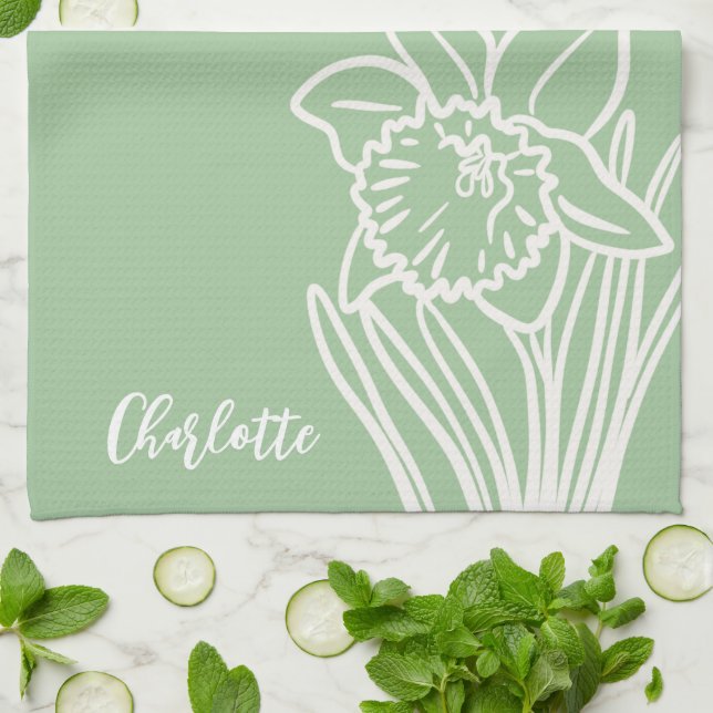 Spring Daffodil  Tea Towel (Folded)