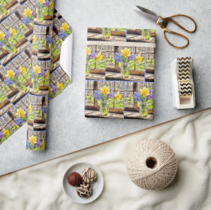 Spring Daffodils and Hyacinth Bouquet Wrapping Paper