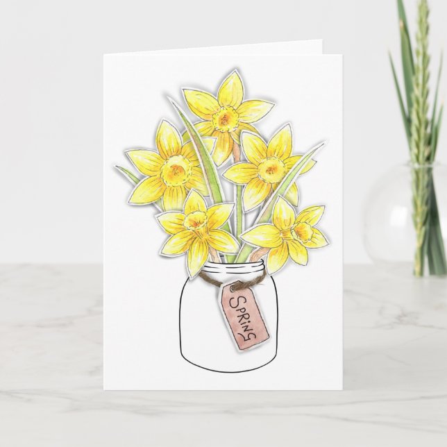 Spring Daffodils Card (Front)