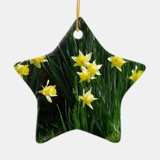 Spring Daffodils Ceramic Tree Decoration (Front)