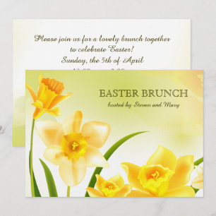 Spring Daffodils Custom Easter Brunch  Invitation
