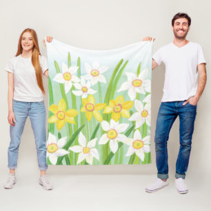 Spring Daffodils  Fleece Blanket