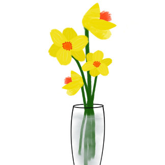 Spring Daffodils in Vase Stone Coaster