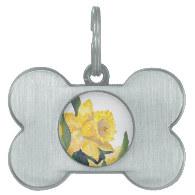 Spring Daffodils Pet Name Tag (Front)