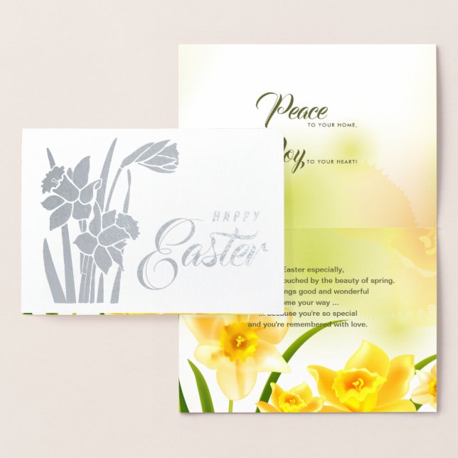 Spring Daffodils. Real Foil Luxury Easter Cards (Display)