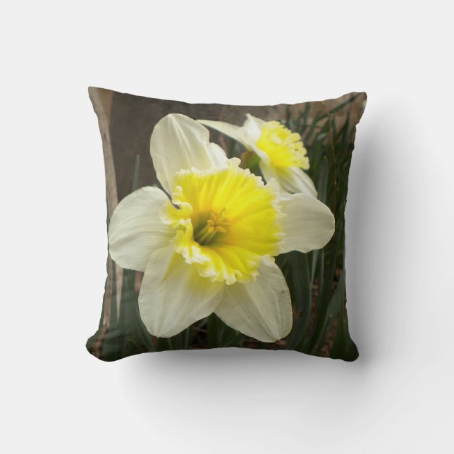 Spring Daffodils Throw Pillow (Front)
