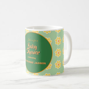Spring Daisies on Pastel Sage Green Coffee Mug