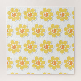 Spring Daisies on white Jigsaw Puzzle