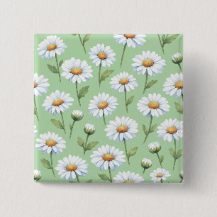 Spring daisies pattern 15 cm square badge