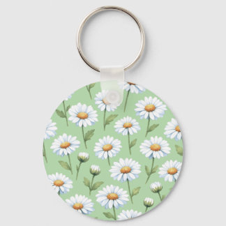 Spring daisies pattern key ring