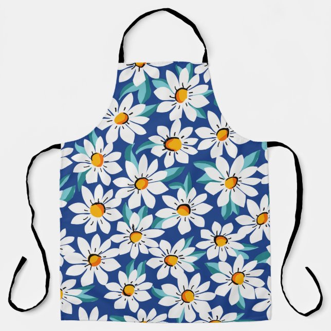 Spring daisies: trendy floral pattern. apron (Front)