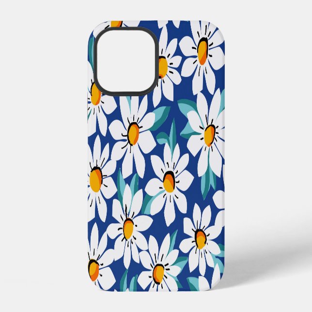 Spring daisies: trendy floral pattern. iPhone case (Back)