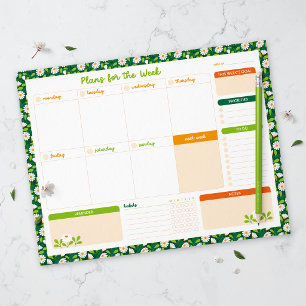 Spring Daisies & Vine Weekly Monday Start Planner Notepad
