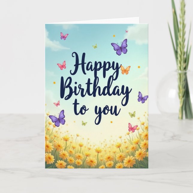 Spring Daisy Birthday Card (Front)