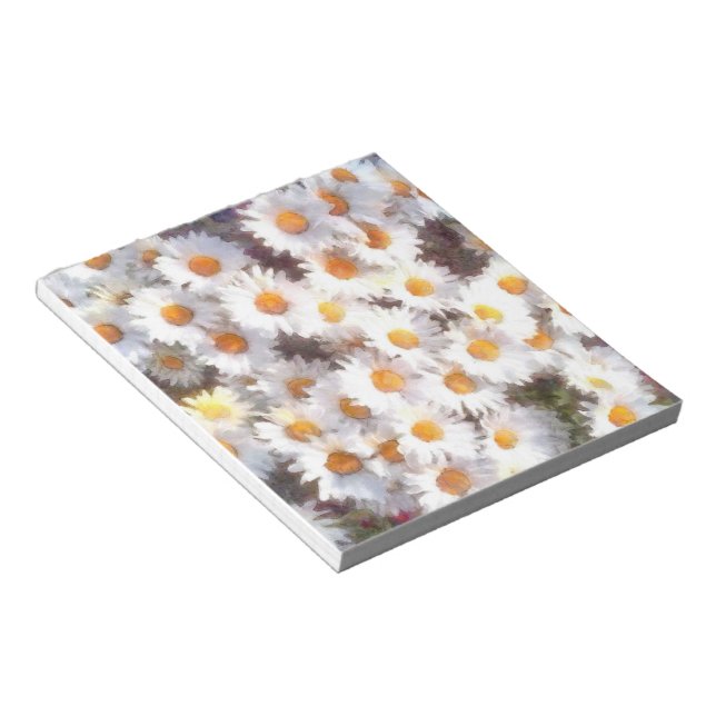 Spring Daisy Wildflower Watercolor Notepad (Angled)
