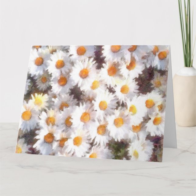 Spring Daisy Wildflower Watercolor Thank You Card (Front)