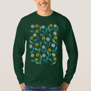 Spring Dandelion Flowers and Leaves Design T-Shirt