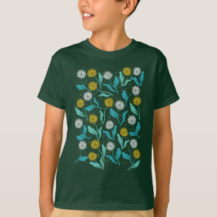 Spring Dandelion Flowers and Leaves Design T-Shirt
