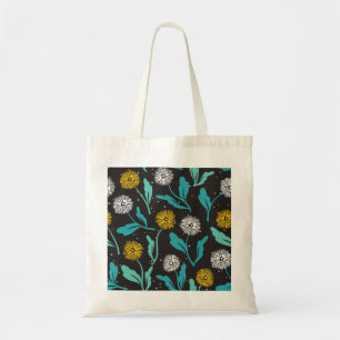 Spring Dandelion Flowers and Leaves Design Tote Bag