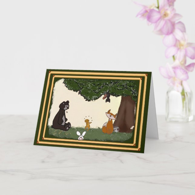 "Spring Day" Thinking of you greeting card (Orchid)