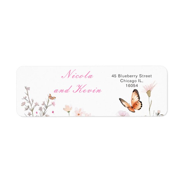 Spring Deep Pink Butterfly Floral Wedding (Front)
