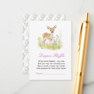 Spring Deer Baby Shower Diaper Raffle Enclosure Card