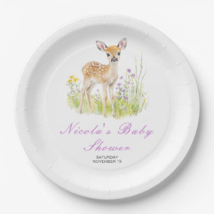 Spring Deer Baby Shower  Paper Plate
