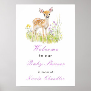 Spring Deer Baby Shower  Poster