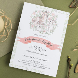 Spring Deer Bunny Brunch & Egg Hunt Easter Invitation