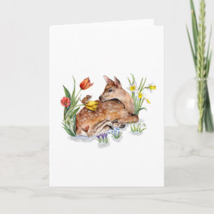 Spring Deer Holiday Card