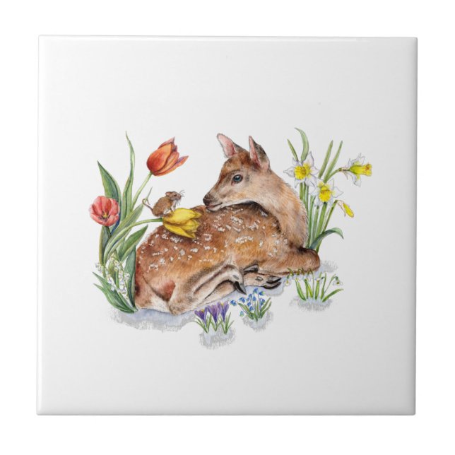 Spring Deer Tile (Front)