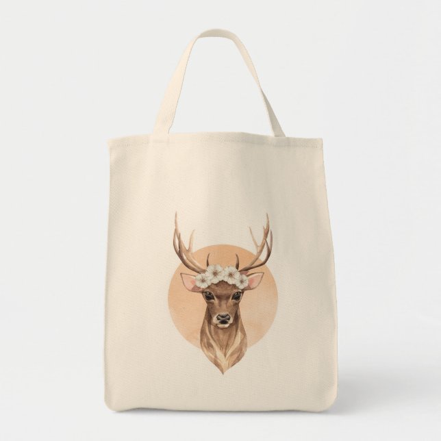 Spring deer tote bag (Front)