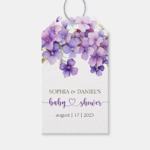 Spring Delicate Violet Flowers Baby Shower Gift Tags