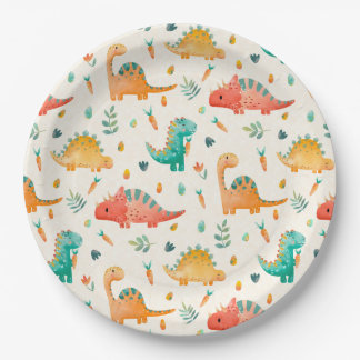 Spring Dinosaur Paper Plate